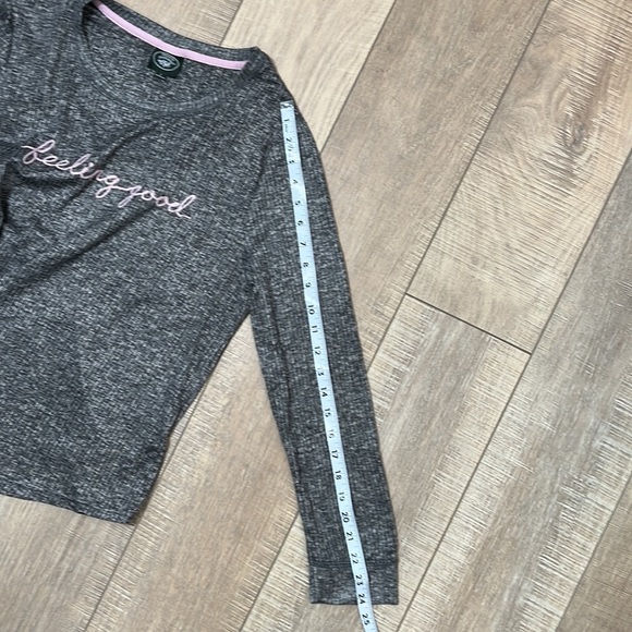 Laura Ashley Long Sleeve Feeling Good Gray and Pink Size L - Picture 12 of 12